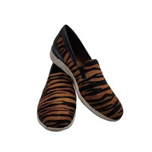 Walking Cradles Leather Shoes Loafer Slip On Tiger Stripe Calf Hair Size…